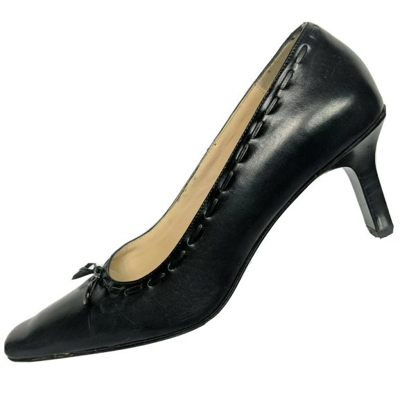 Coach Casandra Black Leather Square Toe Pump 8.5 B - Picture 3 of 9